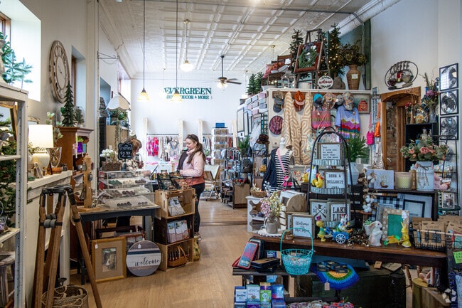 Charming shops like Evergreen can be found in downtown Grand Rapids.