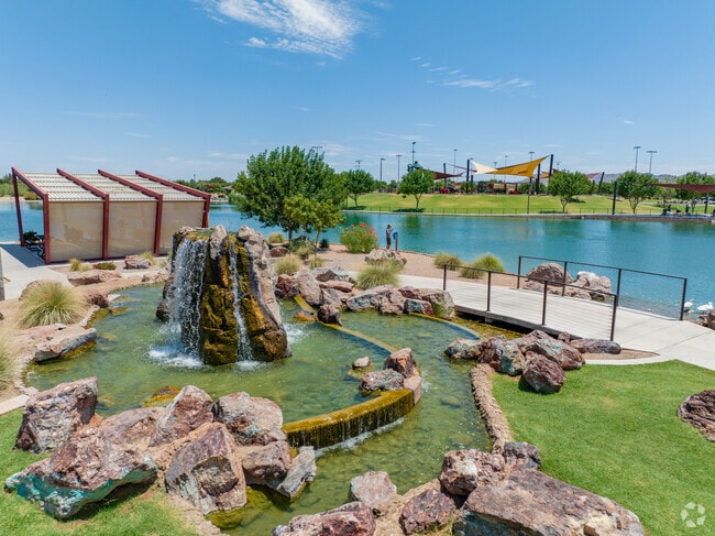 Scenic views can be seen behind the picnic area at Mansel Carter Oasis Park.