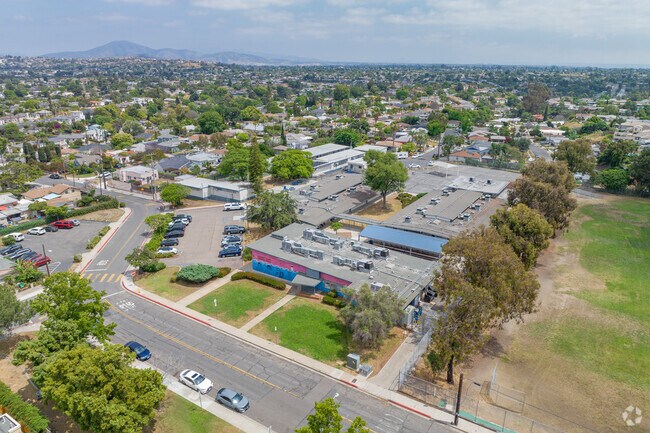 Clay Elementary School as seen from above.
