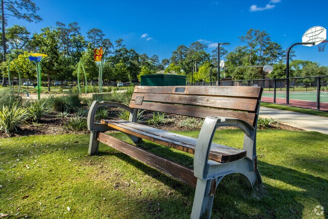 Shenandoah City Park in Shenandoah offers patrons shaded benches to relax.
