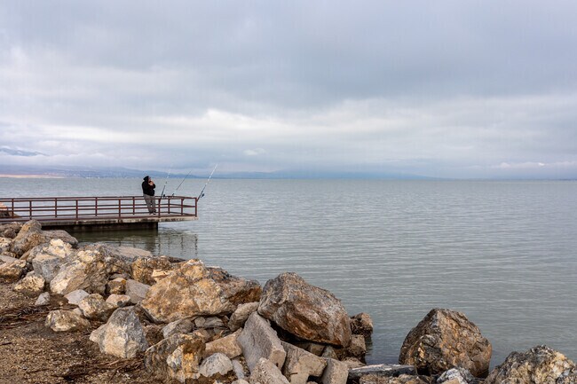 Rain or shine, fishing is always popular on Utah Lake, located near the Hillcrest neighborhood.