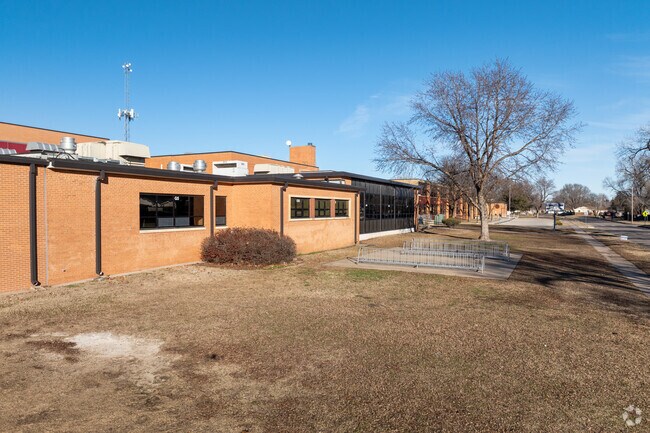 This is a side view of Hadley Middle School.