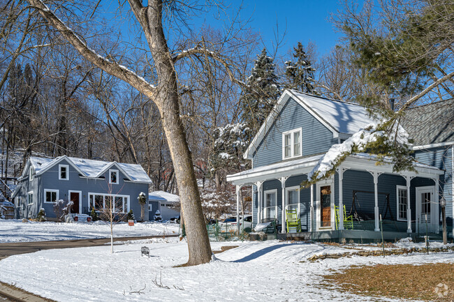 The downtown area of Afton is surrounded with a variety of affordable homestyles.