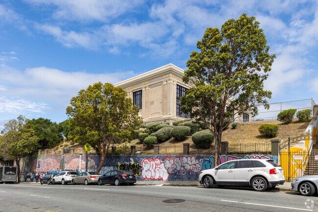 Ida B. Wells High School sits on a San Francisco hill.