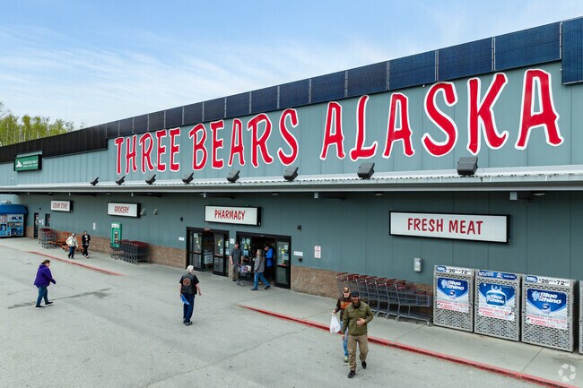 Three Bears Alaska is a local grocery store in Knik-Fairview where you can find household and hunting supplies as well.