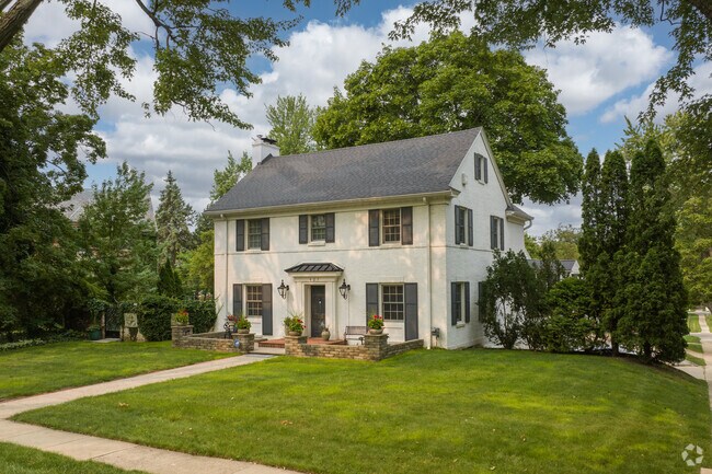 Classic brick colonials are common in the residential neighborhoods of Downtown East Lansing.
