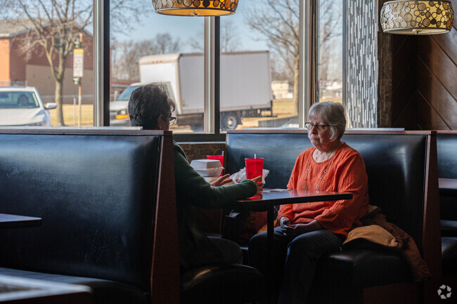 Customers enjoy their lunch at the Waterloo in Firestone Park.