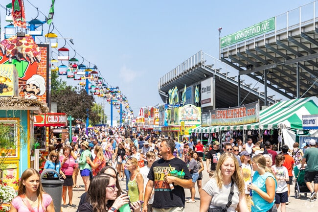 People come from all over Wisconsin for the State Fair near Fairview Park.