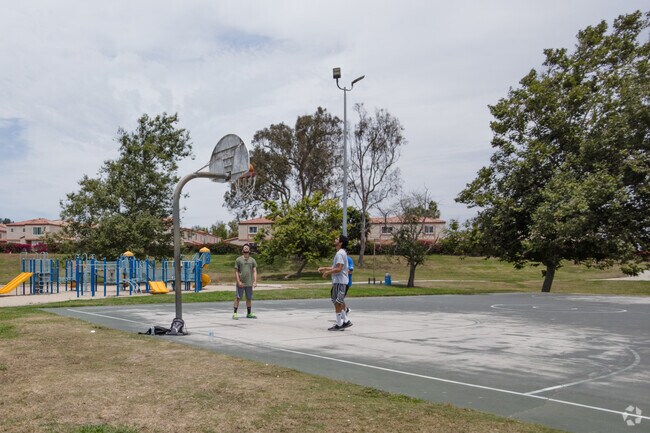 Pick up a game of basketball at Delthorne Park in the neighborhood of West Torrance California.