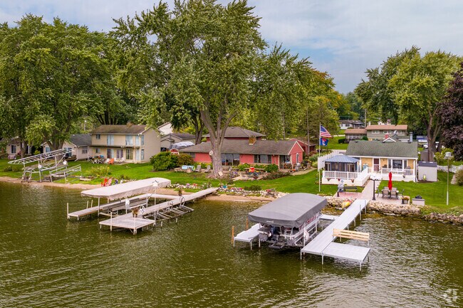 The village of Johnsburg features waterfront homes & streets lined with mature oaks and pines.