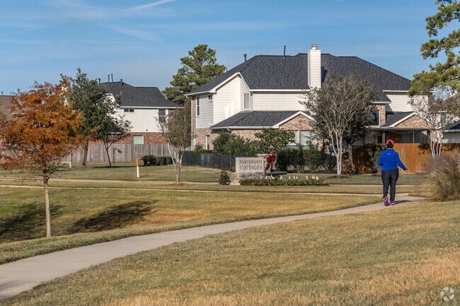Residents love taking long strolls on one of the many walking trails in Northpointe.