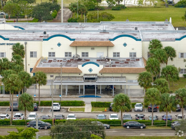 The entrance to Rock Island Elementary School in Ft Lauderdale, FL.