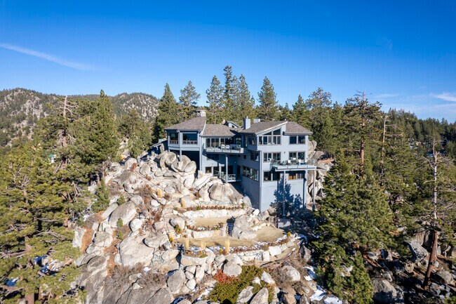 Large Estates built into the mountainside define the luxury tourism of South Lake Tahoe.