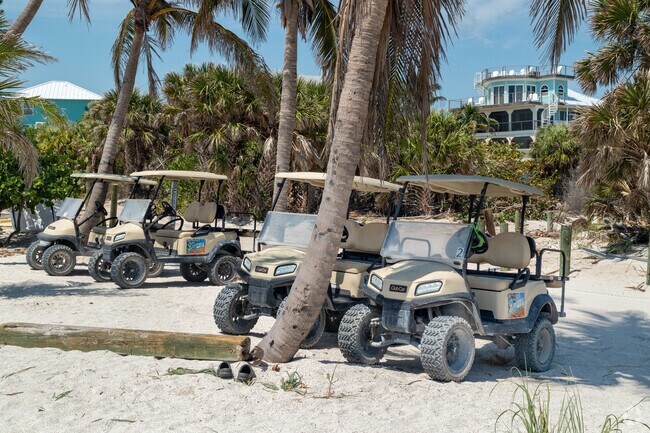 Golf carts are the main mode of transportation on North Captiva Island.
