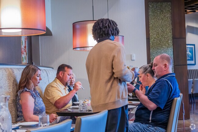 Locals enjoy delicious dinners at District 21 near Bluff Creek.