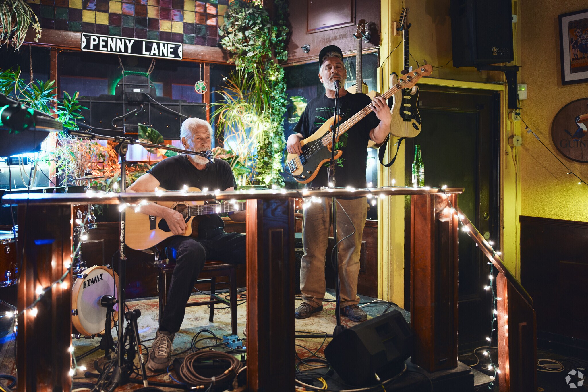 A father and son duo preform at Johnny's Irish Pub in Beechwood.