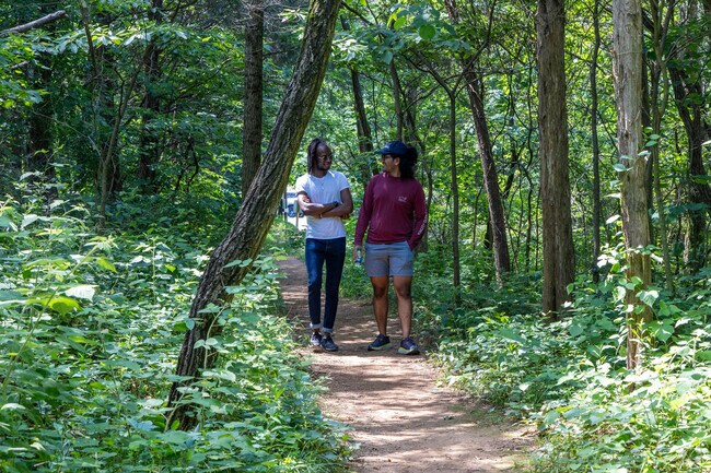 Enjoy a hike with your buddy at the Beaverdam Reservoir in Broadlands.