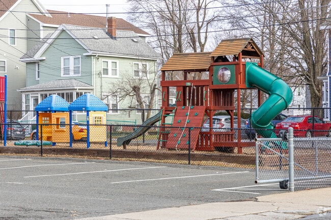 The playground area at the St Joseph School in Wakefield, MA.