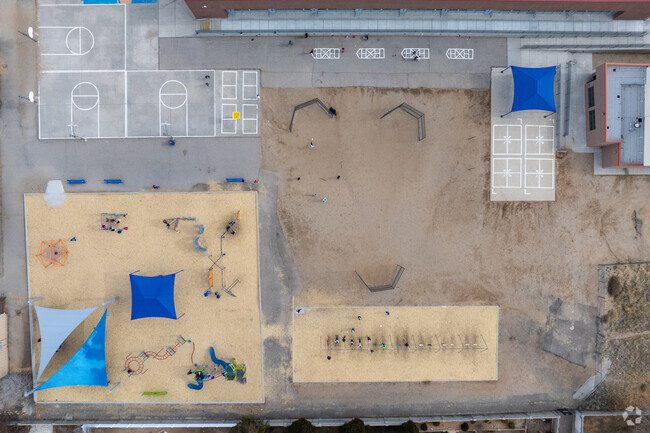 Birds eye view of the playground at Osuna Elementary Schoo.