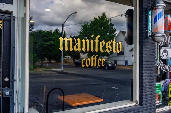 Find the perfect blend of comfort and quality at Manifesto Coffee in the Hilltop neighborhood.