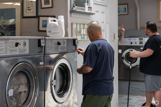 Brant Rock Laundromat always has an abundance of machines for washing clothes.