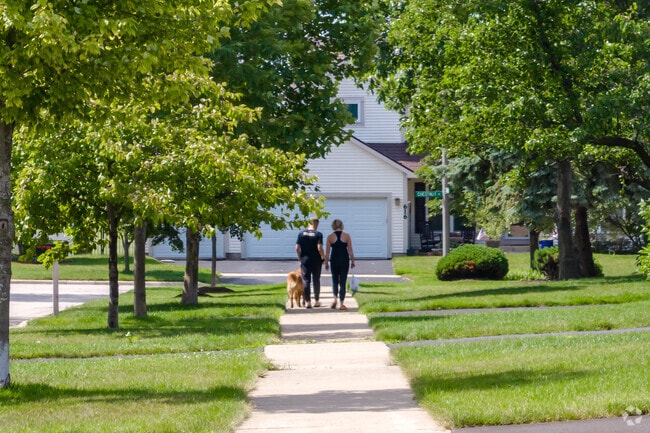 Winding walkable streets are perfect for a walk with your dog in Carol Stream.
