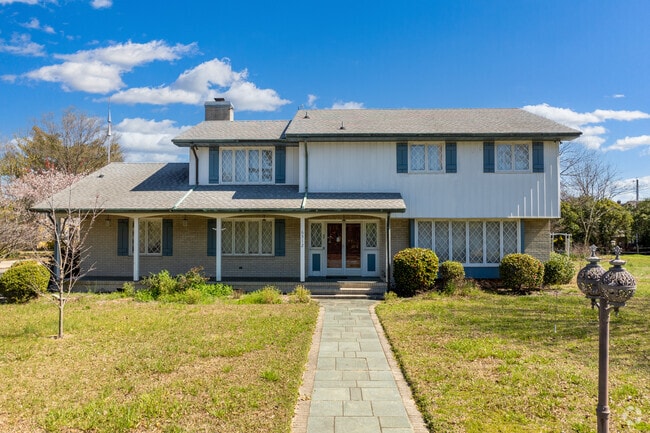 Homes of varying architectural styles give Camp Alexander its charm.