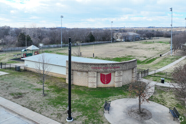 Central Park at Union across from Union 6th-7th Grade Center has playgrounds, football and more