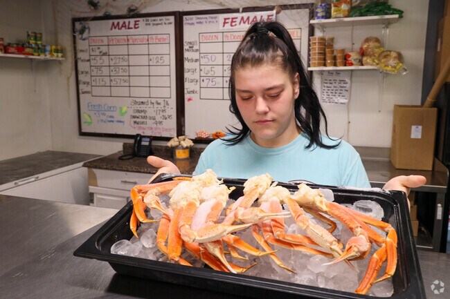 Although Baltimoreans love blue crabs from the Chesapeake, snow crab legs are also popular.