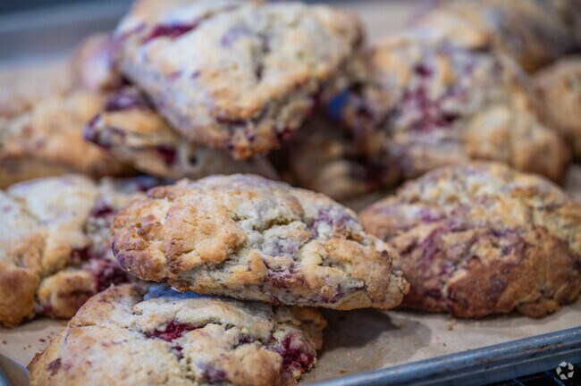 Enjoy a tasty scone from the bakery at Topeside Coffee Cabin in Steilacoom.