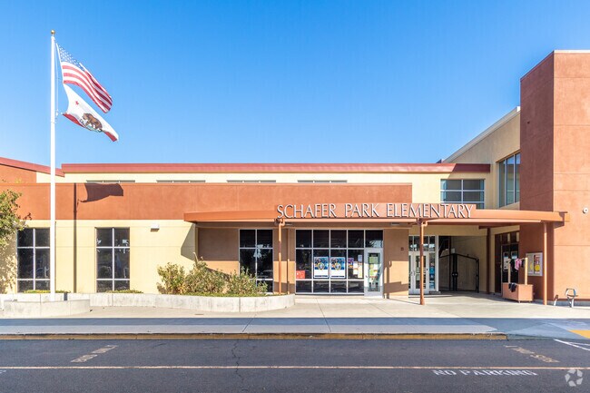 Entrance of Schafer Park Elementary School in Harder-Tennyson, Hayward.