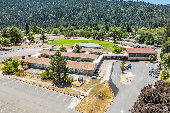 Redway Elementary School offers a sprawling campus when viewed from above.