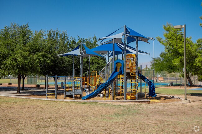 Rolling Hills Park's play set is well appointed and attended.