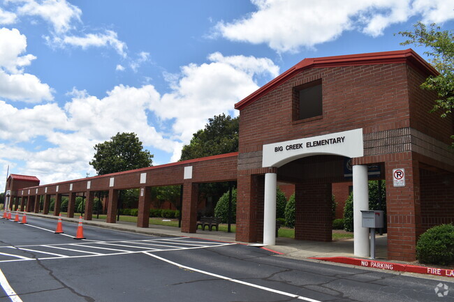 Main entrance to Big Creek Elementary School in Big Creek, Cumming GA