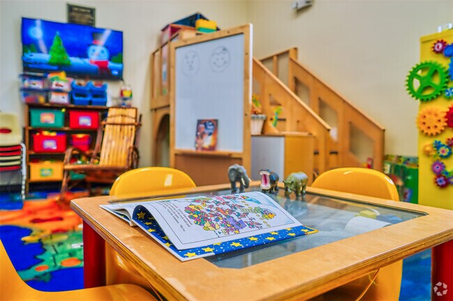 The Bentleyville Library is focused on children with a terrific area for story time.