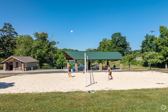 Sharon Woods residents love the beautiful sandpit volleyball court at Park Road Park.