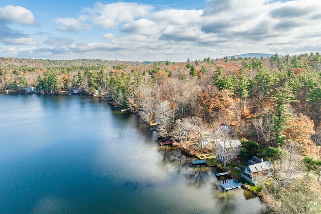 The shore of Sunset Lake in Greenfield is lined with many beautiful homes and cottages.