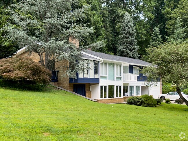Homes in Carderock Springs are in heavily wooded neighborhoods with mature trees.