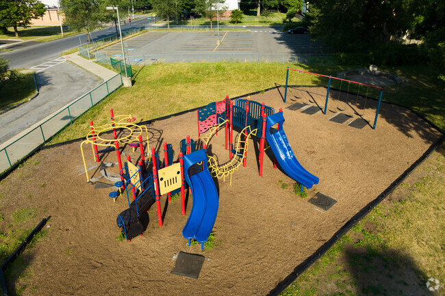 The playground at Seymour Dual Language Academy is a favorite among students.