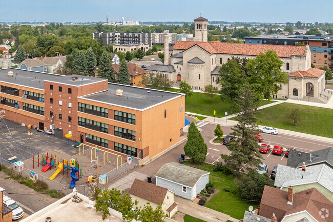Cathedral School is located next to Cathedral of Christ the King church.