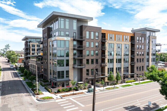 Newly constructed multistory apartments are located in the heart of Downtown Colorado Springs.
