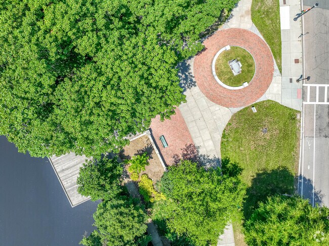 Historic Memorials and Charles River activities are among Watertown Square.