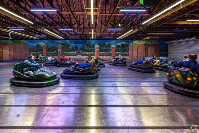 Celebration in the Oaks includes bumper cars for festive family fun.