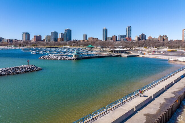The McKinley Marina in Northpoint, allows boaters access to Lake Michigan.