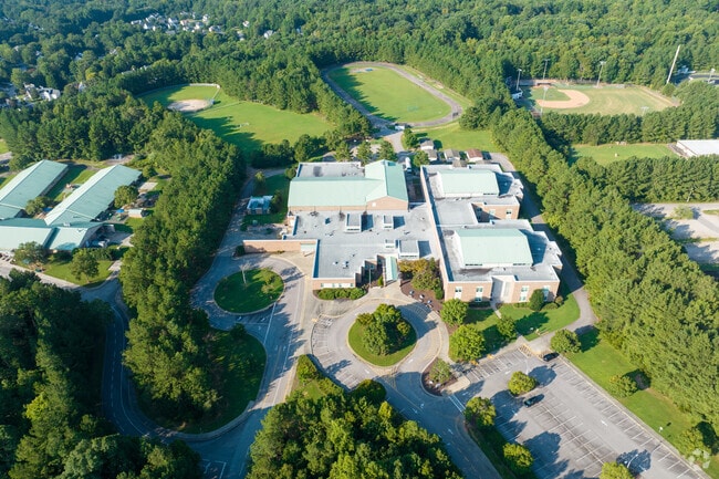 Overview of Wakefield Middle School in Falls Lake, Raleigh NC.