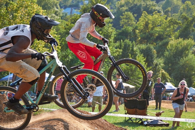 Fans cheer on racers at the annual Gravity Soul Race Festival in Myersville.