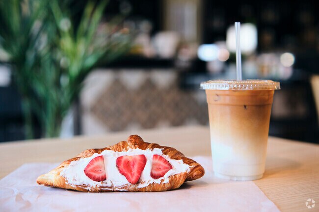 Enjoy a delicious treat and beverage at Godshot Coffee Shop near Meadows At Morris Farm.