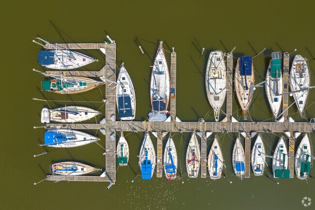 Sailboats are a common scene in Searbook, TX