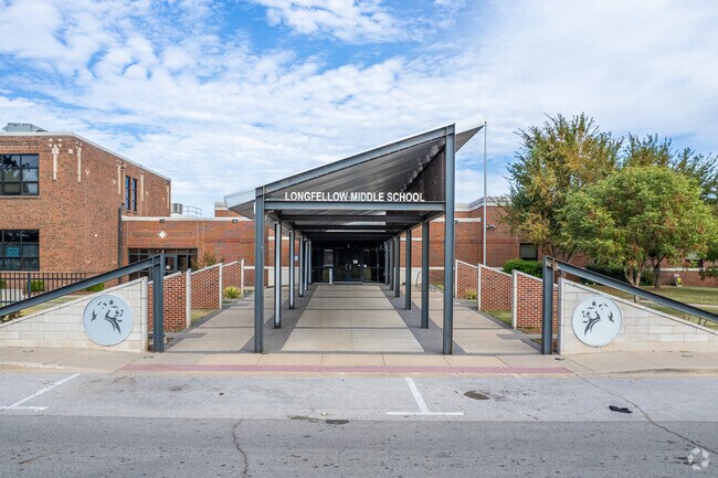 The entrance to Longfellow Middle School in Norman.