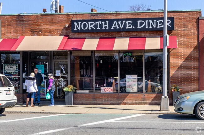 The North Ave Diner is a popular breakfast restaurant nearby to the Woodville neighborhood in Wakefield, MA.